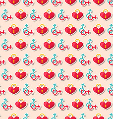 Image showing Colorful Seamless Pattern for Valentines Day