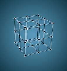 Image showing Wireframe mesh polygonal Cube