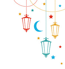 Image showing Greeting Card for Ramadan Kareem with Lamps