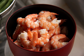 Image showing Cooked prawns