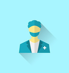 Image showing Icon of medical doctor with shadow in modern flat design style