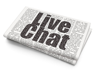 Image showing Web development concept: Live Chat on Newspaper background