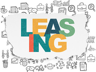 Image showing Business concept: Leasing on Torn Paper background