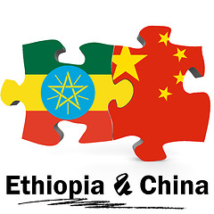 Image showing China and Ethiopia flags in puzzle 
