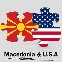 Image showing USA and Macedonia flags in puzzle 