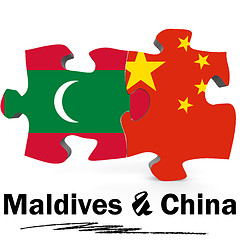 Image showing China and Maldives flags in puzzle 