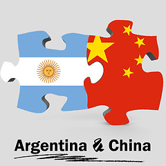 Image showing China and Argentina flags in puzzle 