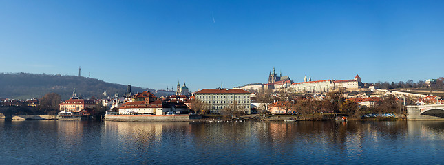 Image showing Cathedral of St. Vitus, Prague castle and the Vltava River