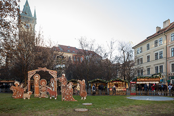 Image showing Nativity scene at Old Town Square in Prague