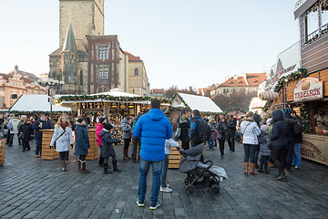 Image showing Christmas market at Old Town Square in Prague