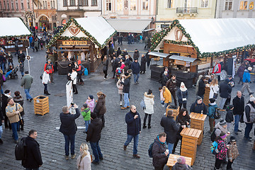 Image showing Christmas market at Old Town Square in Prague