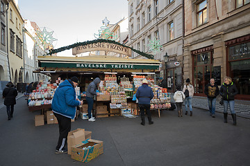 Image showing Souvenir shop at famous Havels Market in first week of Advent in Christmas