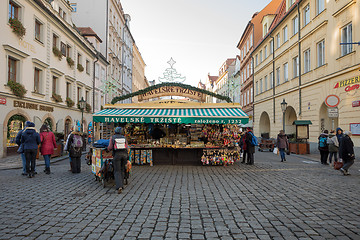 Image showing Souvenir shop at famous Havels Market in first week of Advent in Christmas