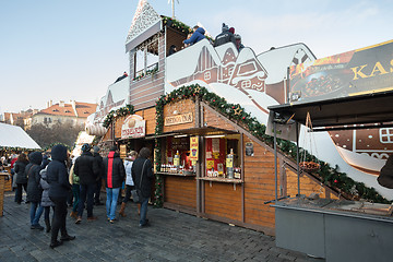 Image showing Christmas market at Old Town Square in Prague