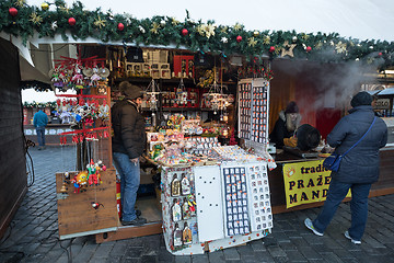 Image showing Christmas market at Old Town Square in Prague