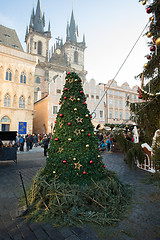 Image showing Christmas market at Old Town Square in Prague