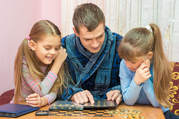 Image showing Pope shows children his collection of coins