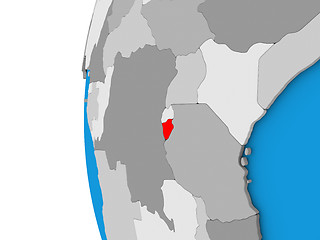 Image showing Burundi on globe