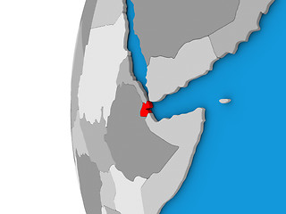 Image showing Djibouti on globe