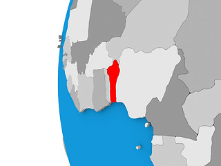 Image showing Benin on globe