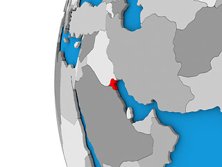 Image showing Kuwait on globe