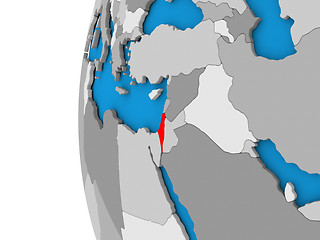 Image showing Israel on globe