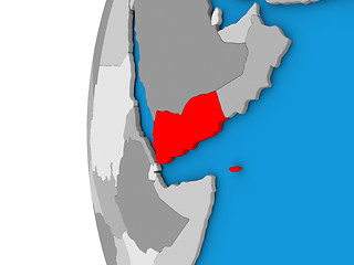 Image showing Yemen on globe