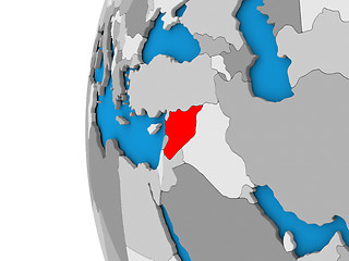 Image showing Syria on globe