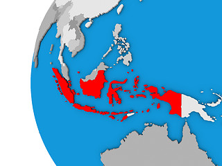 Image showing Indonesia on globe