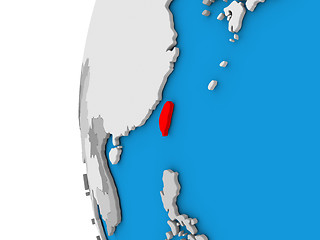 Image showing Taiwan on globe