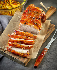 Image showing roasted pork slices