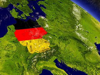 Image showing Germany with embedded flag on Earth