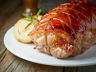 Image showing closeup of roasted pork