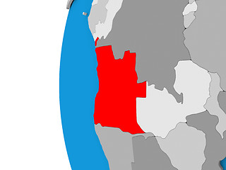 Image showing Angola on globe