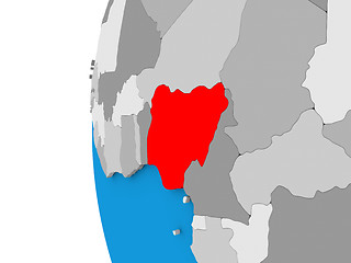 Image showing Nigeria on globe