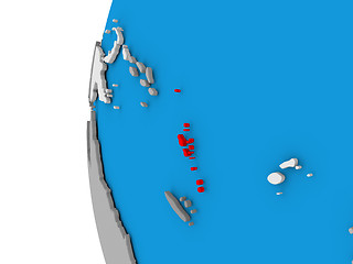 Image showing Vanuatu on globe
