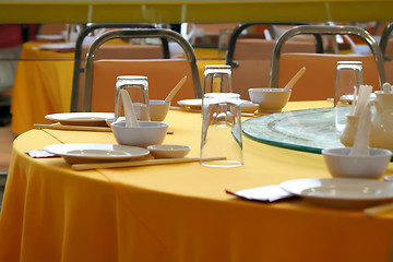 Image showing Chinese restaurant table