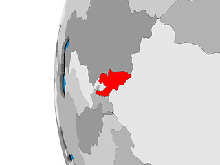 Image showing Kyrgyzstan on globe