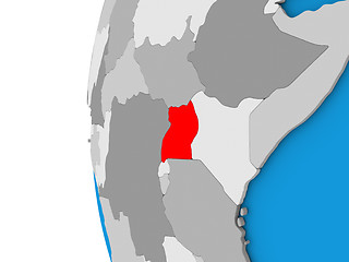 Image showing Uganda on globe