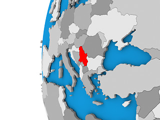 Image showing Serbia on globe