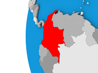 Image showing Colombia on globe