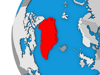 Image showing Greenland on globe