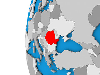 Image showing Romania on globe