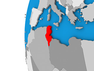 Image showing Tunisia on globe