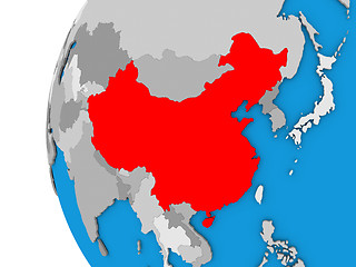 Image showing China on globe