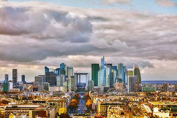 Image showing La Defense business district aerial view