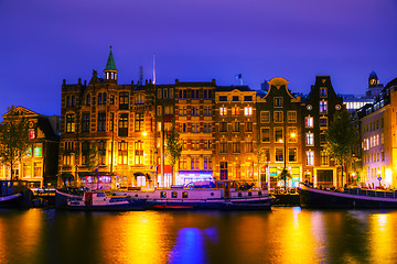 Image showing Amsterdam city view with Amstel river