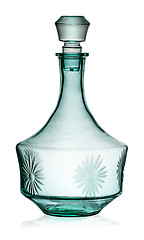 Image showing Old vintage turquoise carafe with stopper