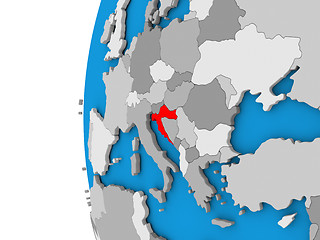 Image showing Croatia on globe