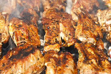 Image showing skewers of pork